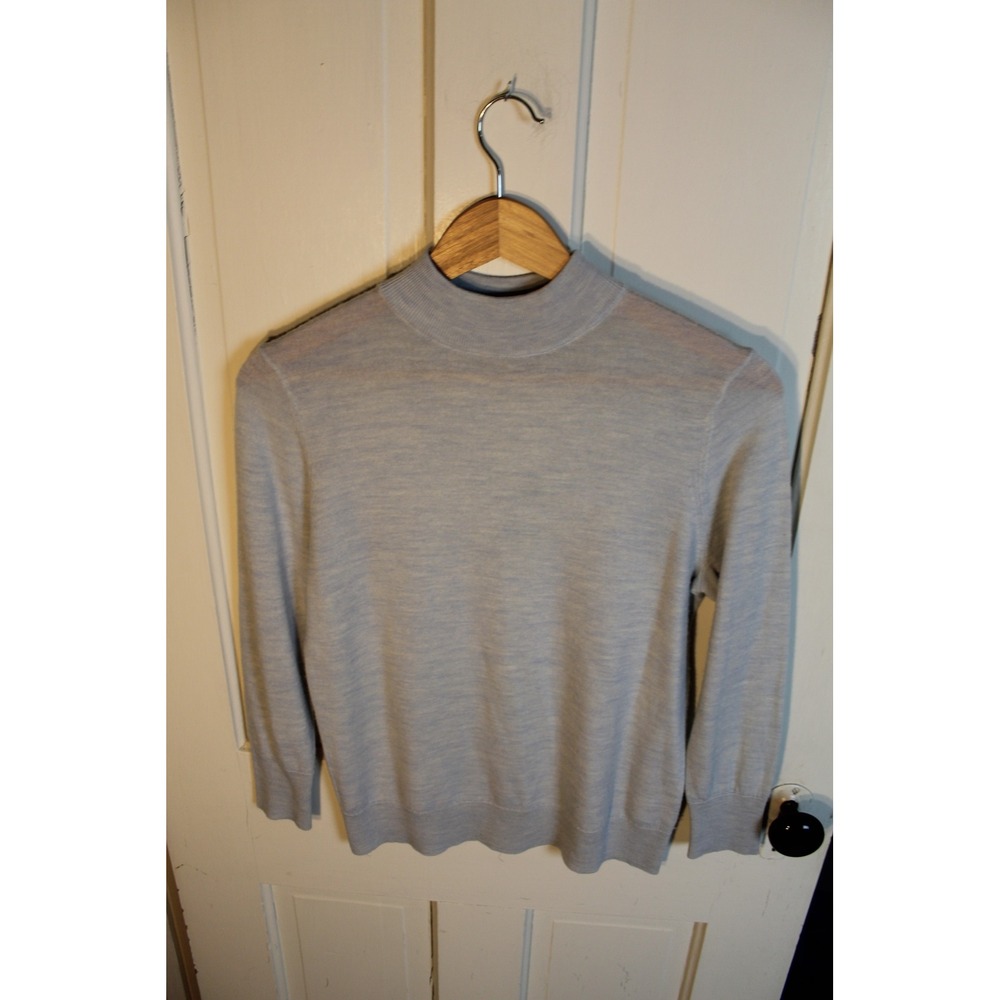Moth by Anthropologie Small Light‎ Blue Wool Blend Mock Neck Sweater Pullover